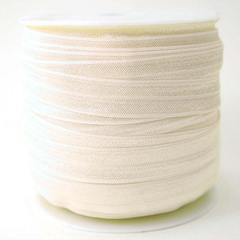 5/8 x 50 Yards Ivory Fold Over Elastic Sewing Trim Image