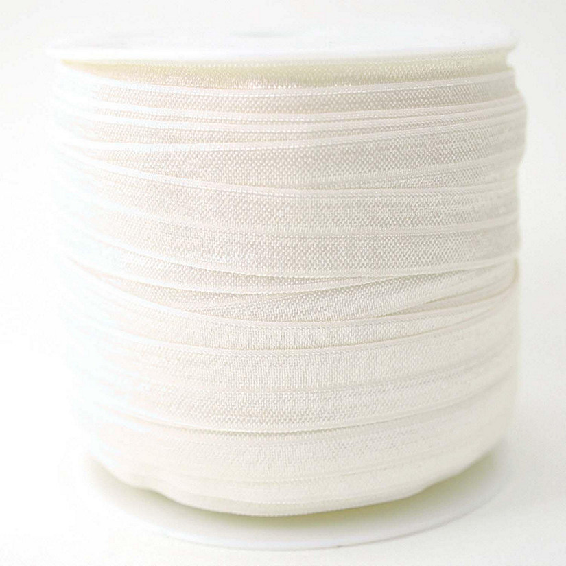 5/8 x 50 Yards White Fold Over Elastic Sewing Trim Image