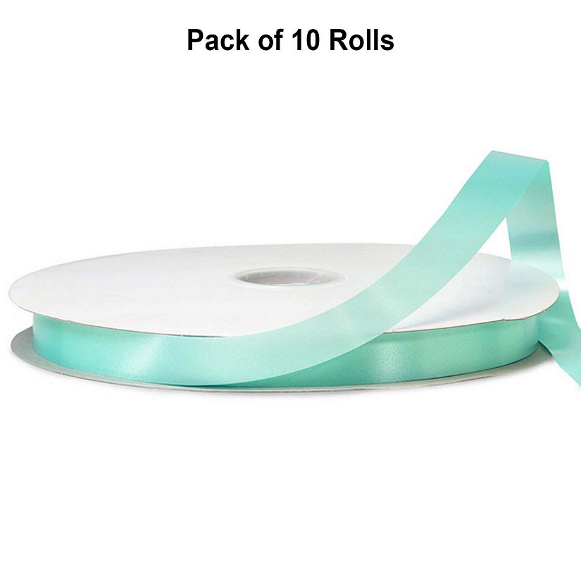 5/8"x100 yard Aqua Blue Polyester Satin Gift Ribbon Image