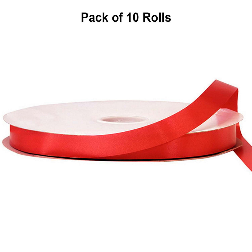 5/8"x100 yard Red Polyester Satin Gift Ribbon Image