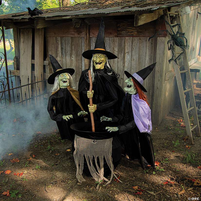 5' Animated Stichwick Sisters Witch Decoration Image