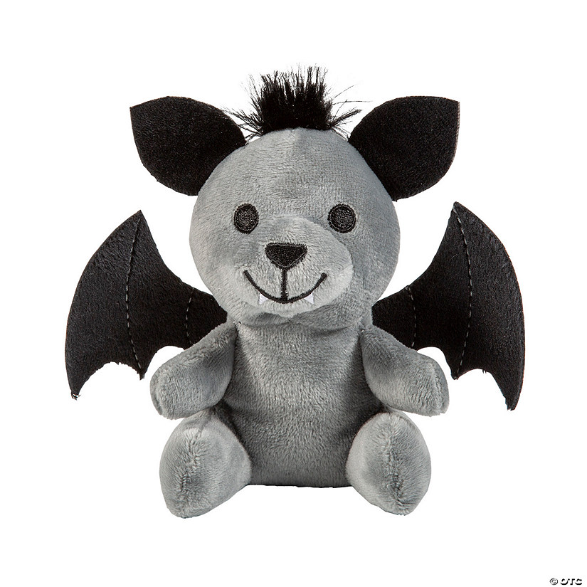 5" Black & Gray Stuffed Bears with Bat Wings & Ears - 12 Pc. Image