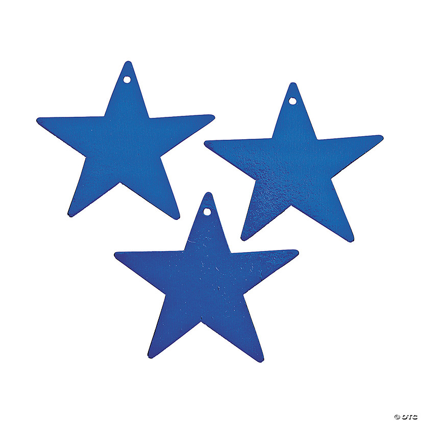 5" Blue Metallic Stars - 12 Pc. Image