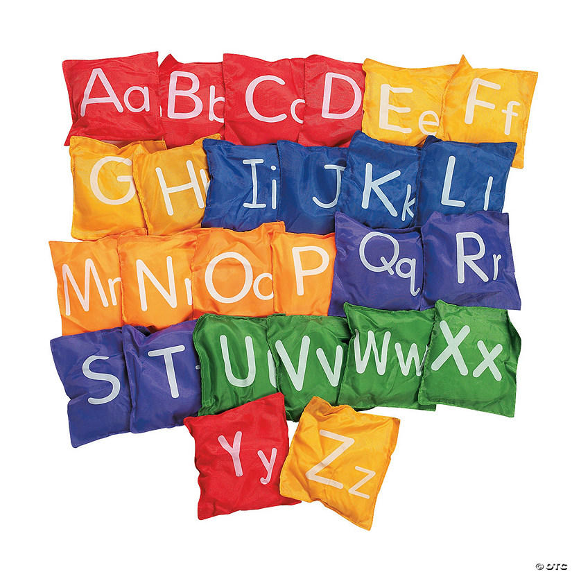 5" Bright Colors Awesome Alphabet Nylon Bean Bags - 26 Pc. Image
