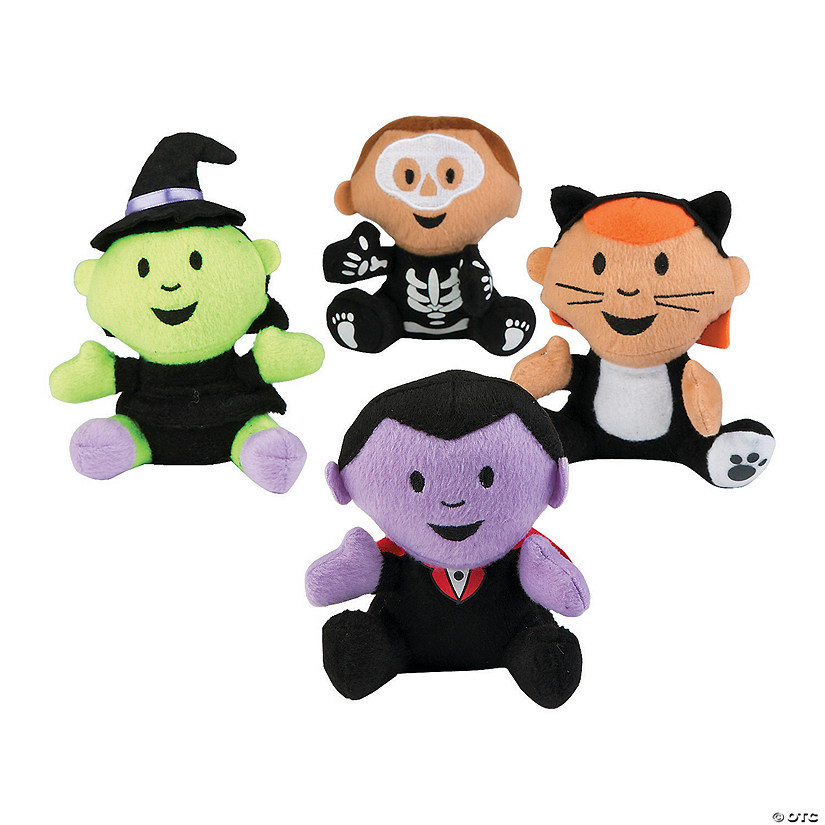 5" Classic Halloween Stuffed Characters with Silly Costume - 12 Pc. Image