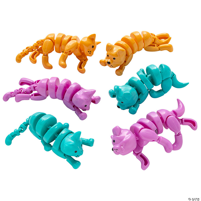 5" Dog & Cat Articulated Fidget Toys - 6 Pc. Image