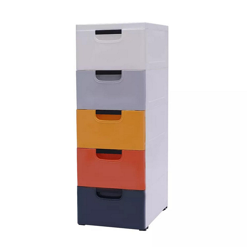 5 Drawers Stackable Clothes Storage Box Vertical Multi-Purpose Organizer Stand Image