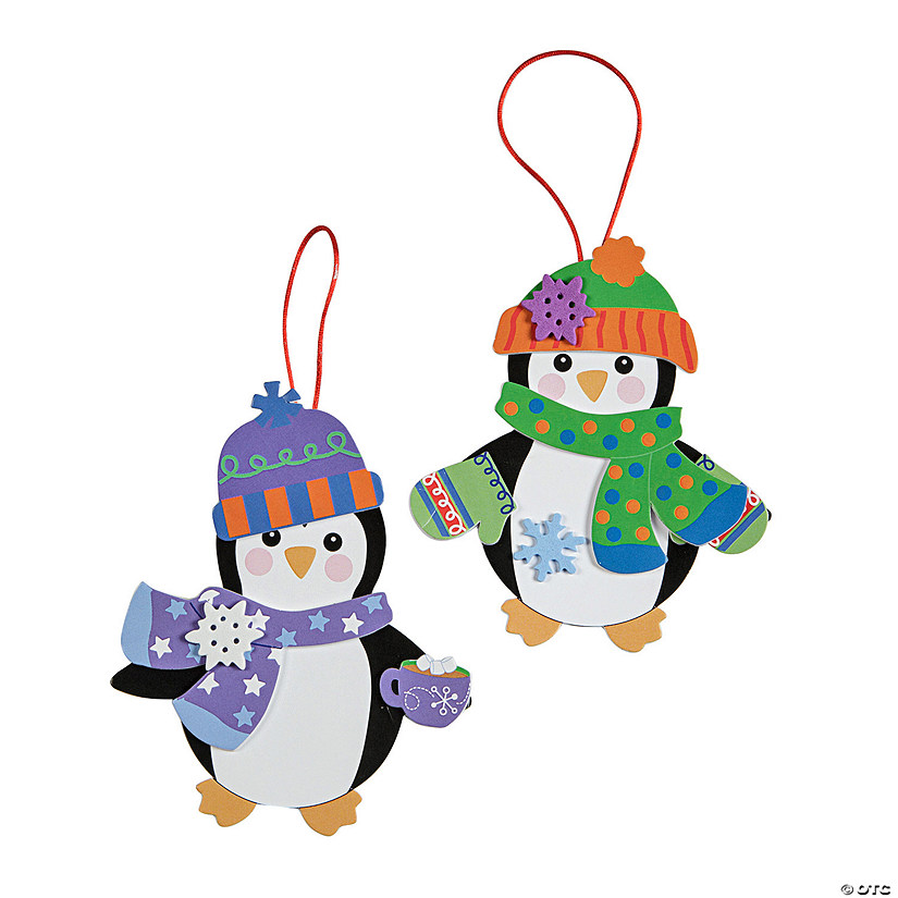 5" Fabulous Foam Penguin Christmas Ornament Craft Kits - Makes 12 Image