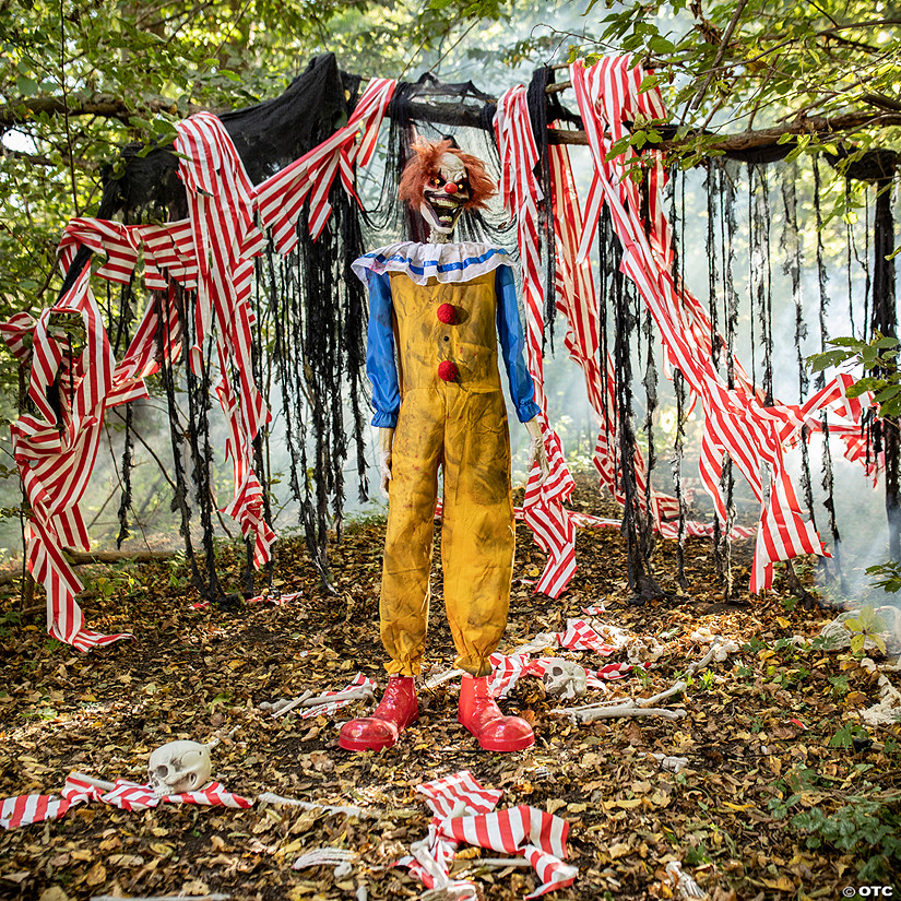 5 Ft. Animated Light-Up Twitching Clown Halloween Decoration Image