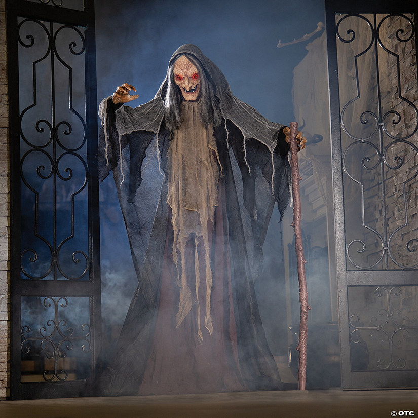 5 Ft. Animated Standing Witch Halloween Decoration Image