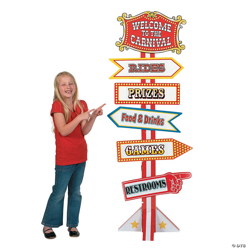 5 Ft. Big Top Directional Sign Cardboard Cutout Stand-Up Image