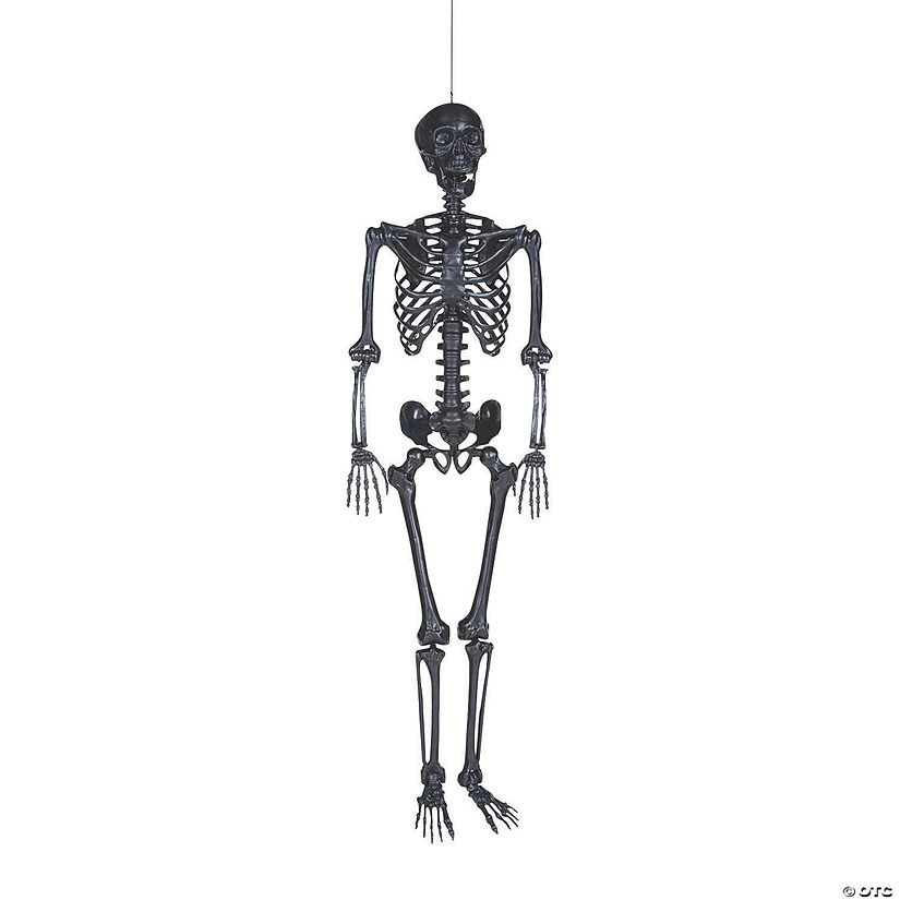 5 Ft. Life-Size Posable Black Skeleton Halloween Decoration Image