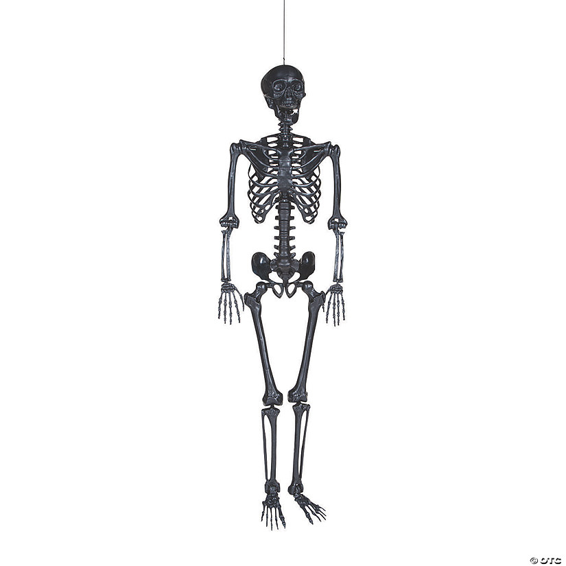 5 Ft. Life-Size Posable Black Skeleton Halloween Decoration | Oriental ...