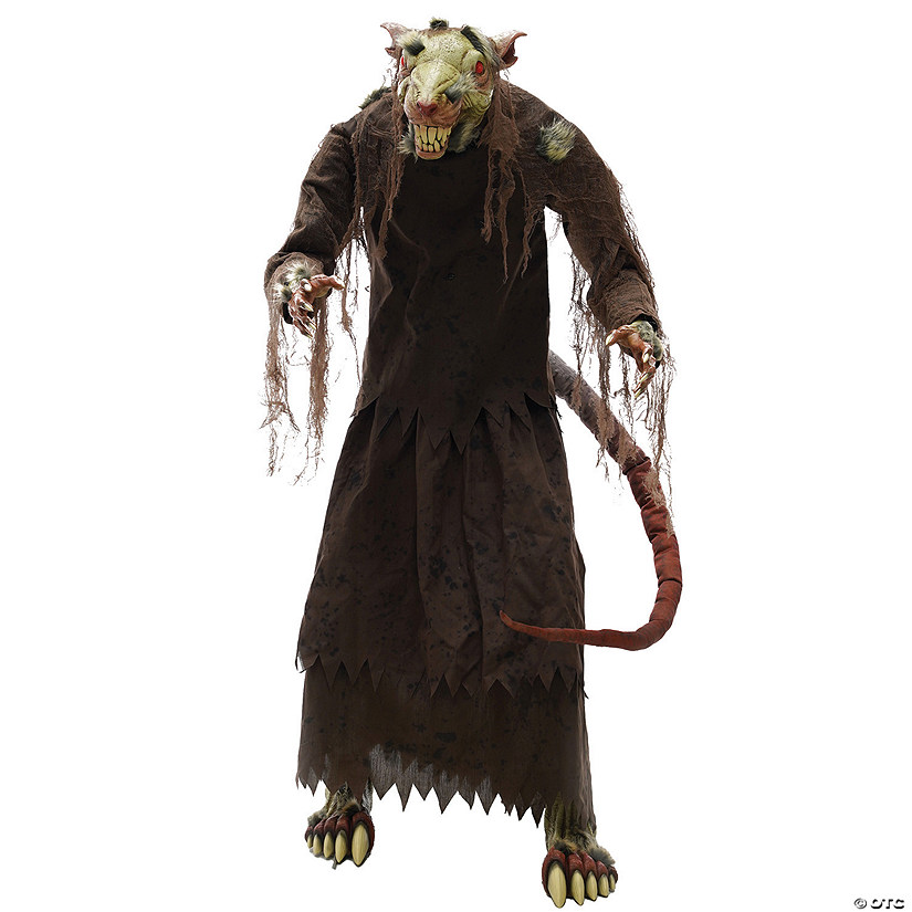 5 Ft. Mangey Rat Animated Prop Standing Halloween Decoration Image