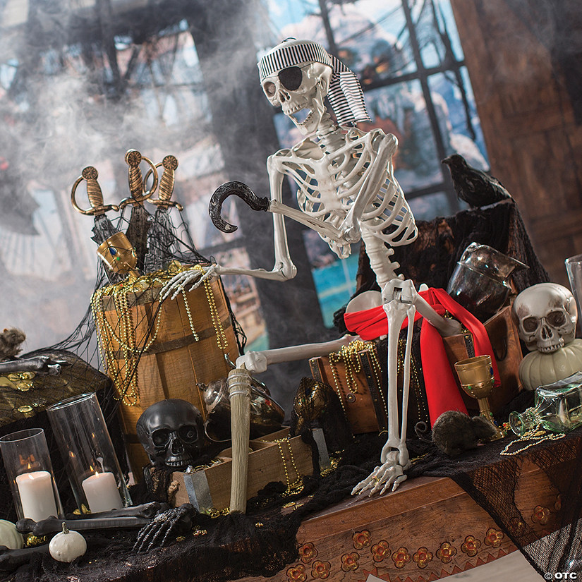 5 Ft. Posable Pirate Skeleton Halloween Decoration Image