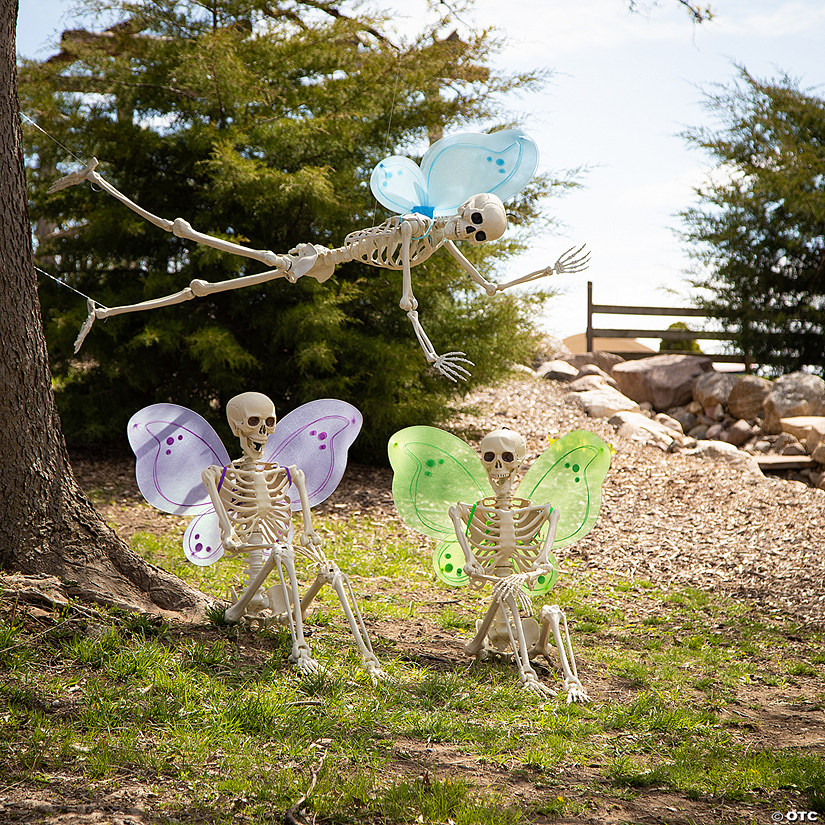5 Ft. Posable Plastic Skeletons with Fairy Wings Kit &#8211; 6 Pc. Image