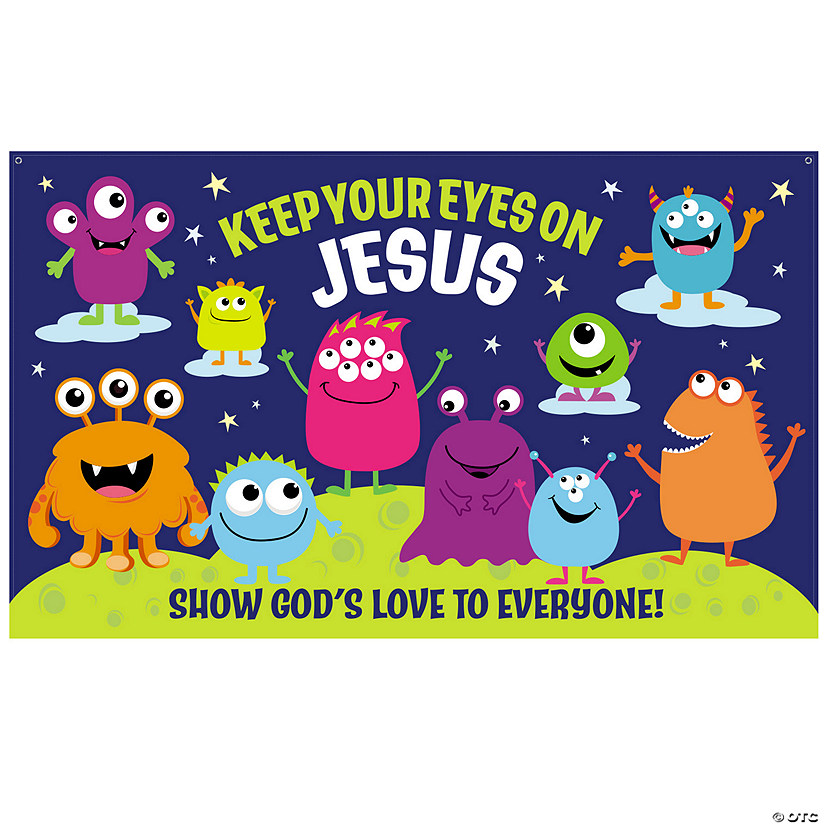 5 Ft. x 3 Ft. Religious Halloween Monster Polyester Backdrop Image