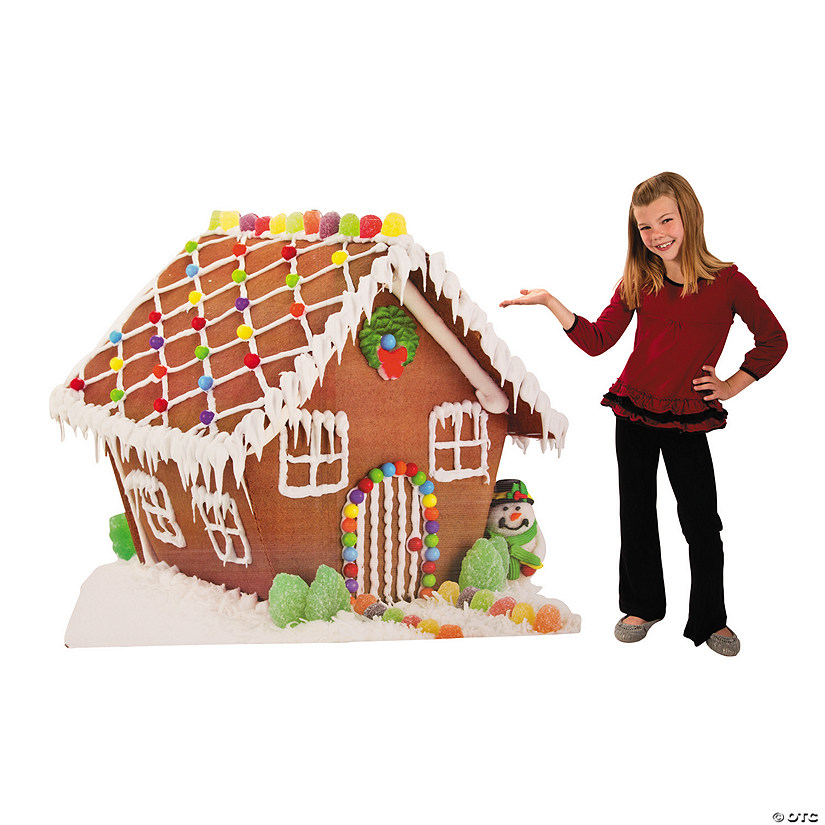 5 Ft. x 4 Ft. Gingerbread House Multicolor Cardboard Cutout Stand-Up Image