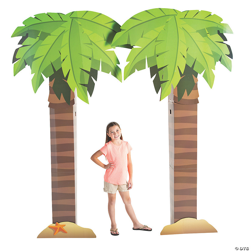 5 Ft. x 90" Luau Palm Trees Cardboard Arch Entryway Decoration Image