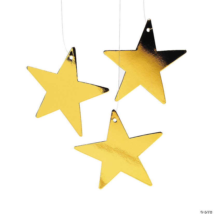 5" Gold Metallic Stars - 12 Pc. Image