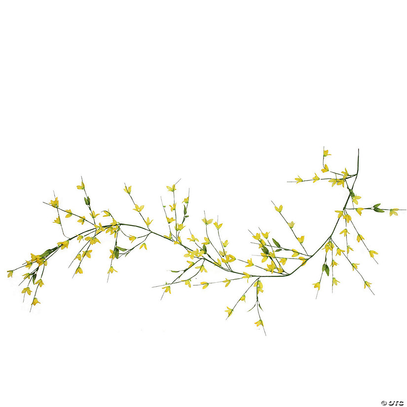 5' Green and Yellow Artificial Spring Floral Garland - Unlit Image