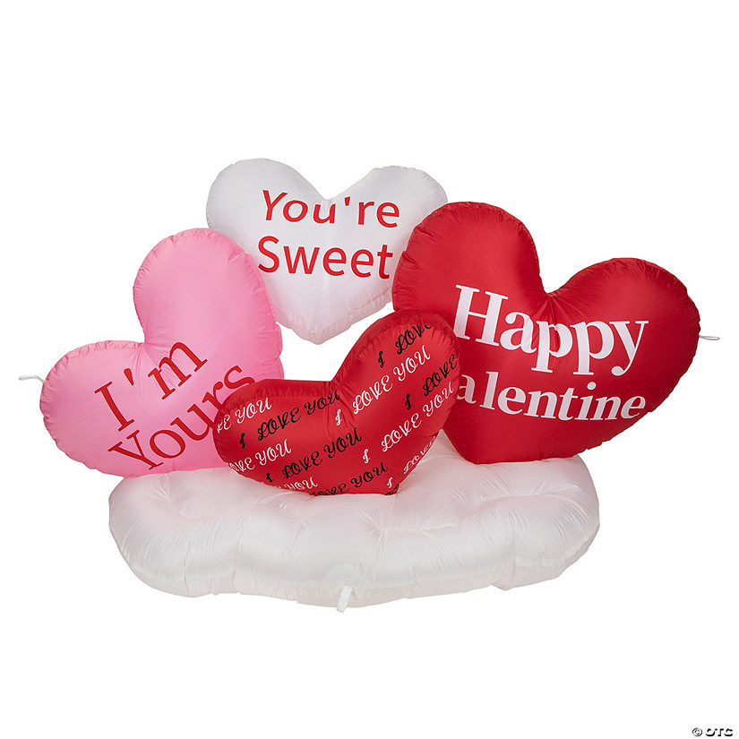 5' Inflatable Lighted Valentine's Day Conversation Hearts Outdoor Decoration Image