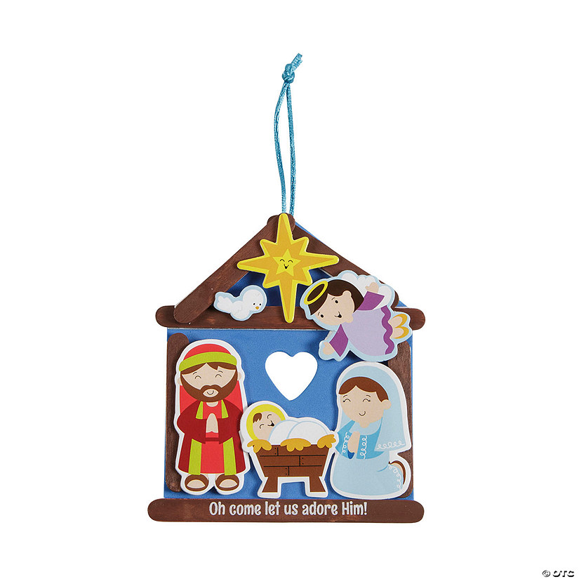 5" Nativity Scene Craft Stick Christmas Ornament Craft Kit - Makes 12 Image