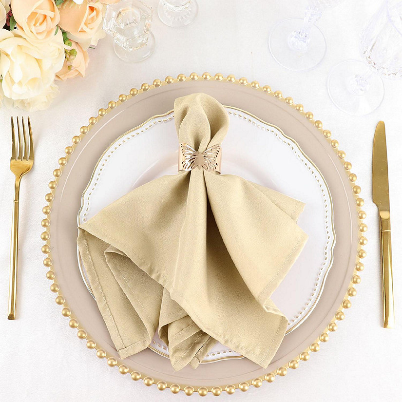 5 pcs 17" Polyester Napkins Affordable Wedding Table Top Supply Decorations  Image
