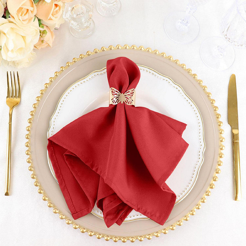 5 pcs 17" Polyester Napkins Affordable Wedding Table Top Supply Decorations  Image