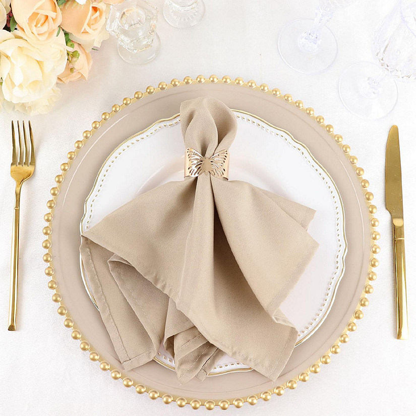5 pcs 17" Polyester Napkins Affordable Wedding Table Top Supply Decorations  Image