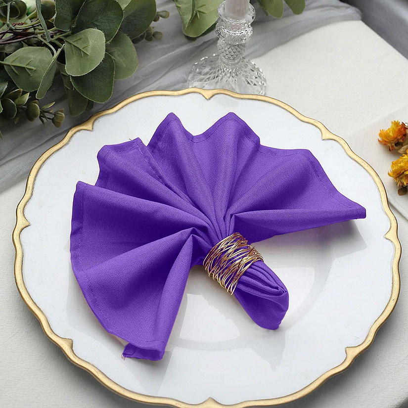 5 pcs 17" Polyester Napkins Affordable Wedding Table Top Supply Decorations  Image