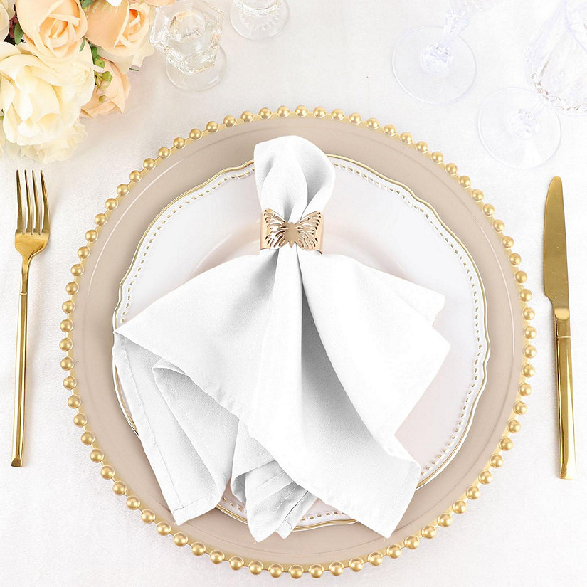 5 pcs 17" Polyester Napkins Affordable Wedding Table Top Supply Decorations  Image