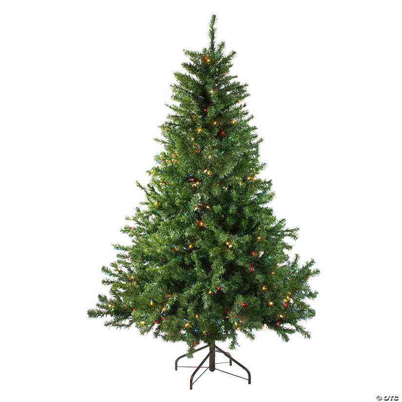 5' Pre-Lit Medium Canadian Pine Artificial Christmas Tree - Multicolor Lights Image