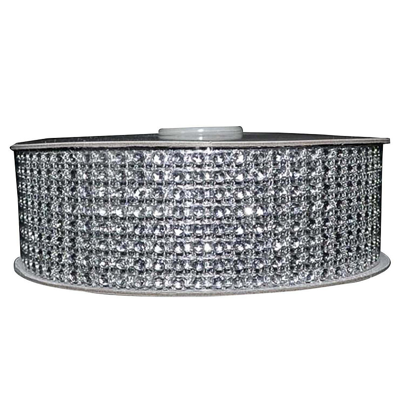 5 Rolls 1.5" x 10 Yards Silver Diamond Mesh Ribbon Image