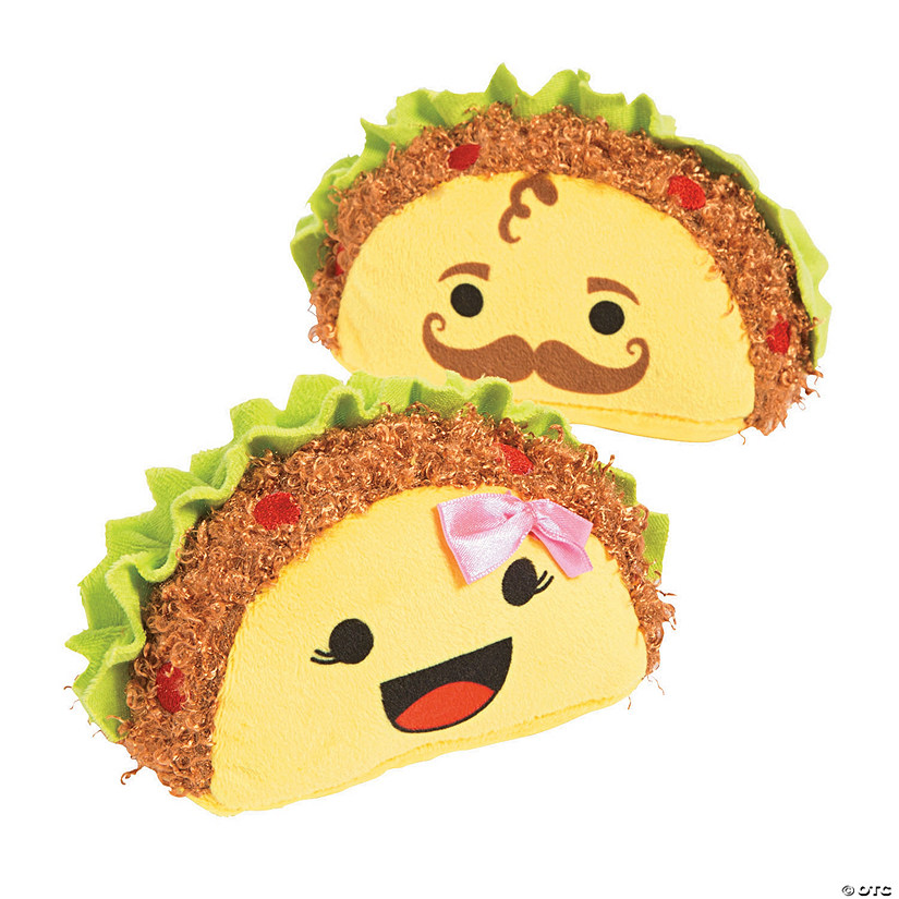 5" Smiling Face Stuffed Beef Taco Characters Plush Toys - 12 Pc. Image