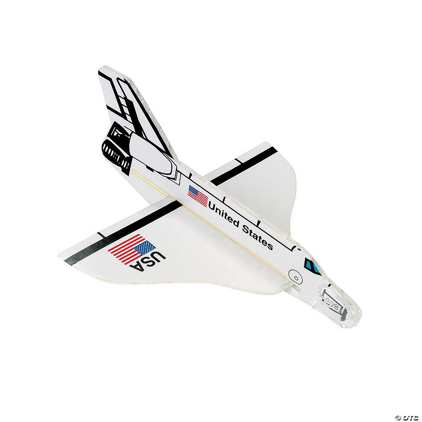 5" USA Space Shuttle Foam Gliders with Weighted Nose - 12 Pc. Image