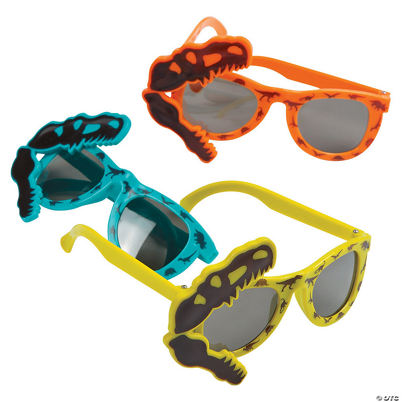 5" x 1 3/4" Kids Dino Dig T-Rex Skull Plastic Novelty Sunglasses - 12 Pc. Image