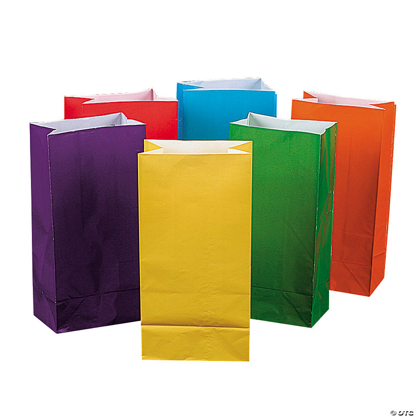 5 " x 10' Bright Color Paper Goody Bags - 12 Pc. Image