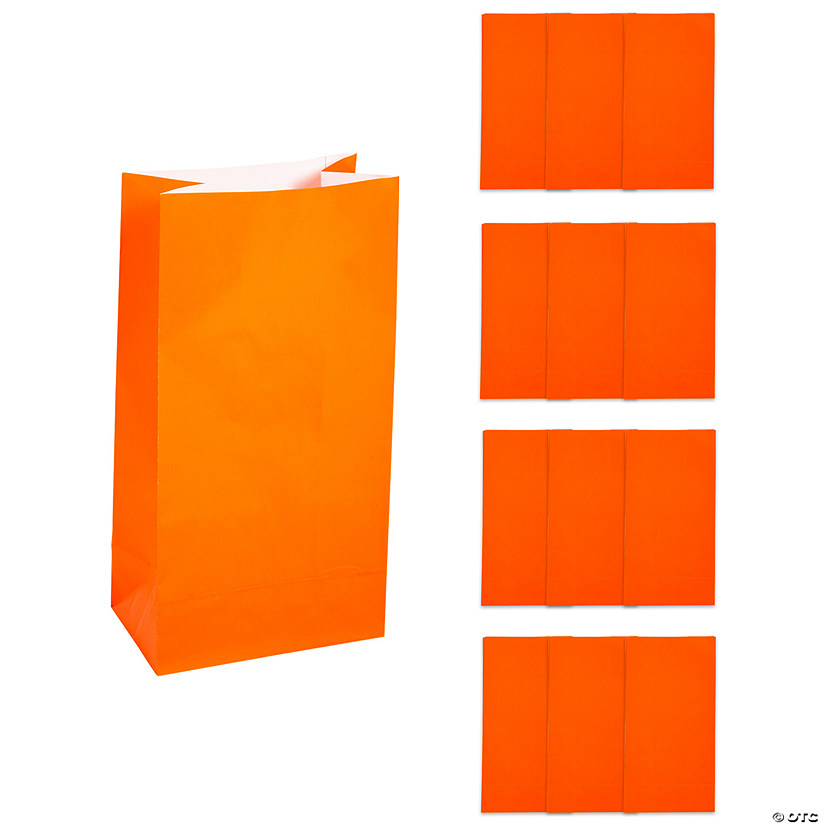 5" x 10" Orange Treat Bags - 12 Pc. Image