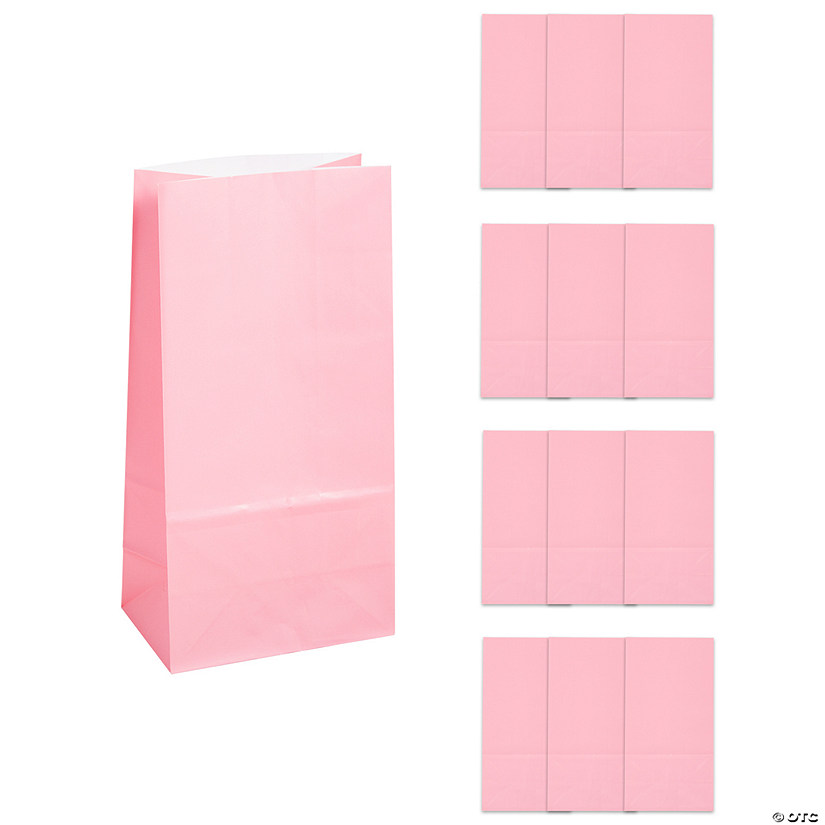 5" x 10" Pastel Pink Treat Bags - 12 Pc. Image