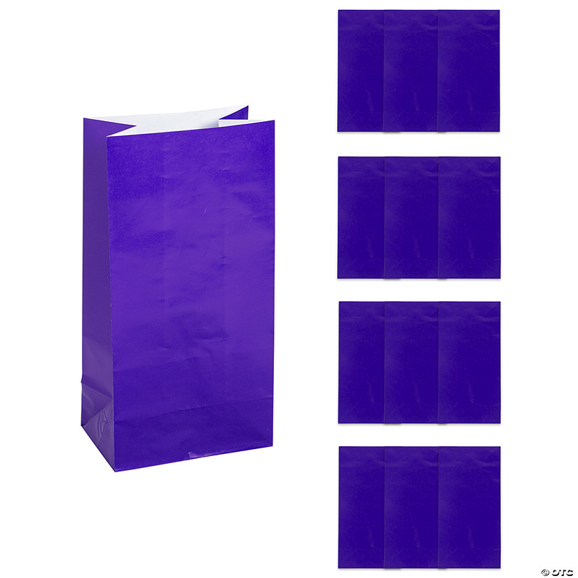 5" x 10" Purple Treat Bags - 12 Pc. Image