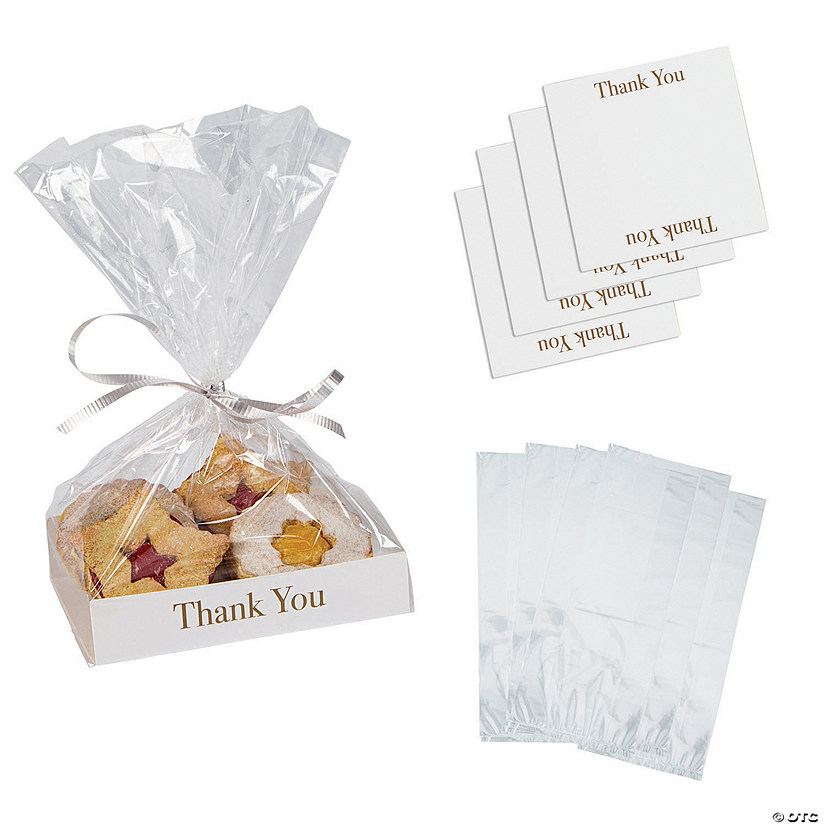 5" x 11 1/2" Cellophane Bags with Thank You Base Insert - 12 Pc. Image