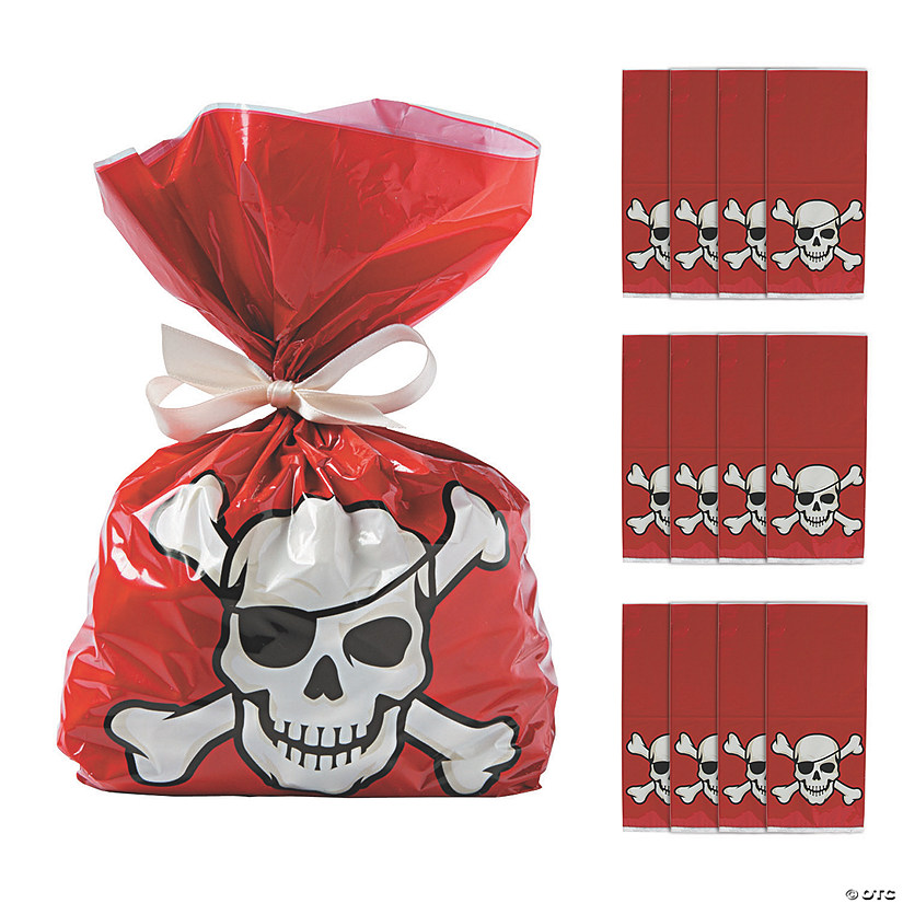 5&#8221; x 11 1/2&#8221; Pirate Cellophane Bags - 12 Pc. Image