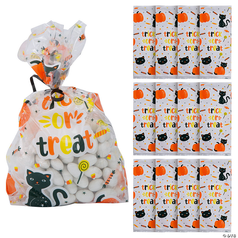 5" x 11 1/2" Trick-or-Treat Character Cellophane Bags - 12 Pc. Image