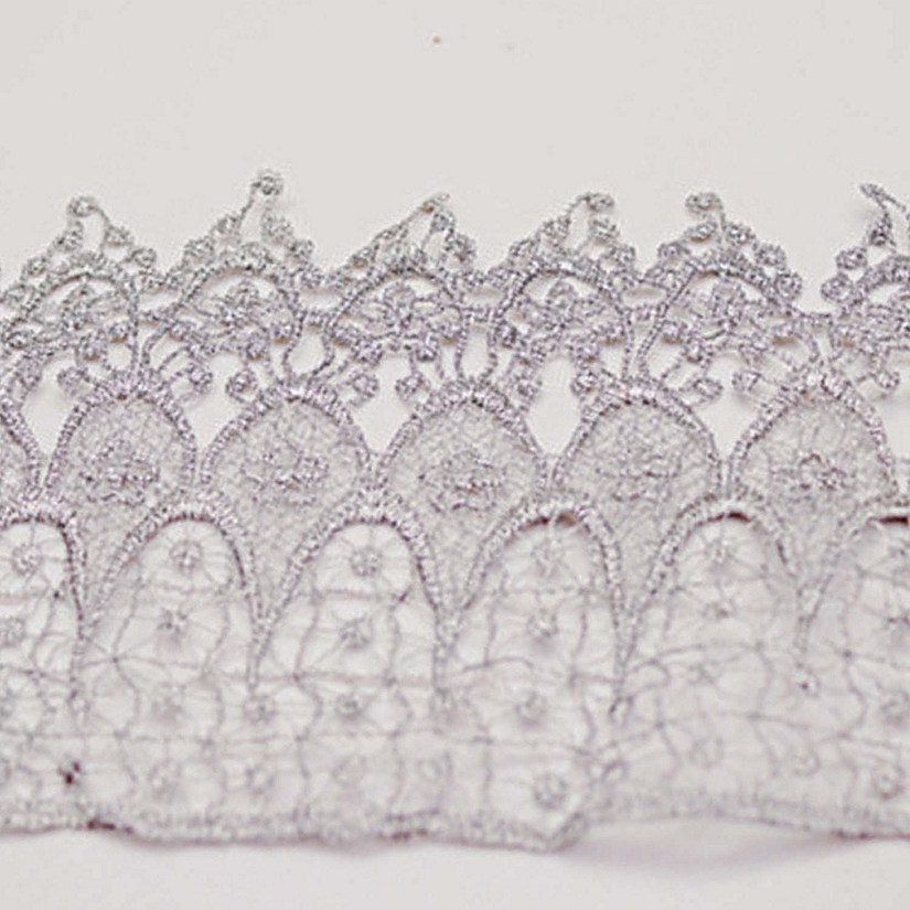 5" x 15 Yards Silver  Venice Lace Trims Image