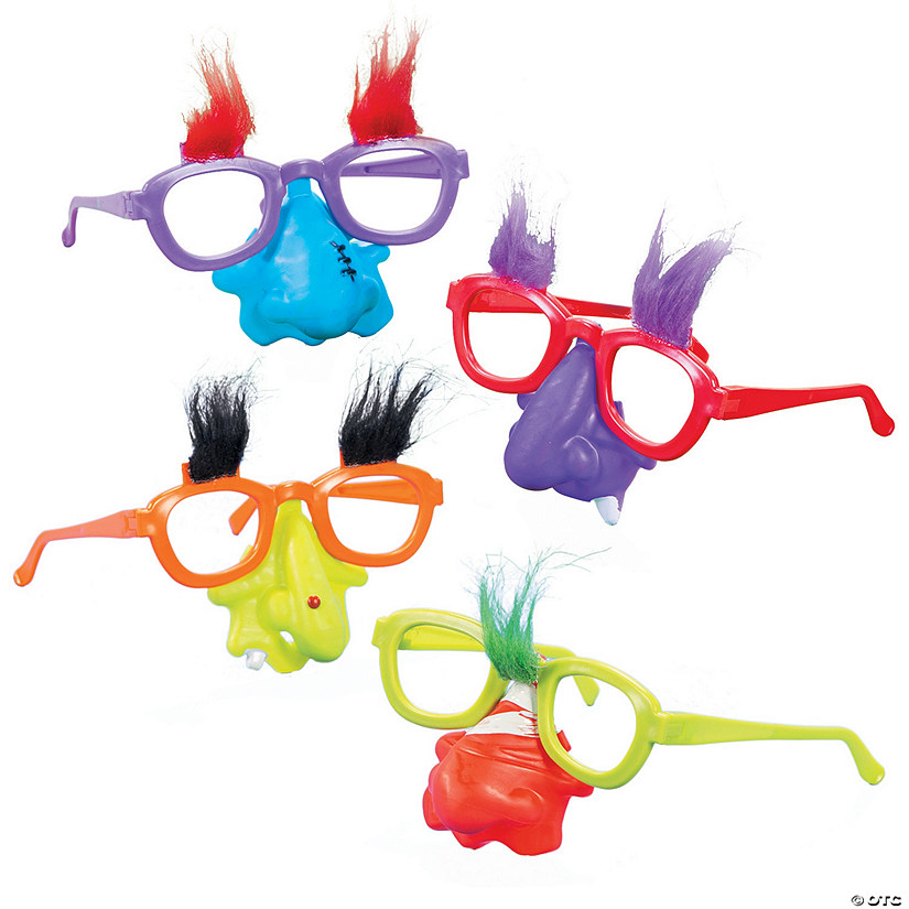 5" x 2 3/4" Monster Funny Multicolor Plastic Disguise Glasses- 12 Pc. Image