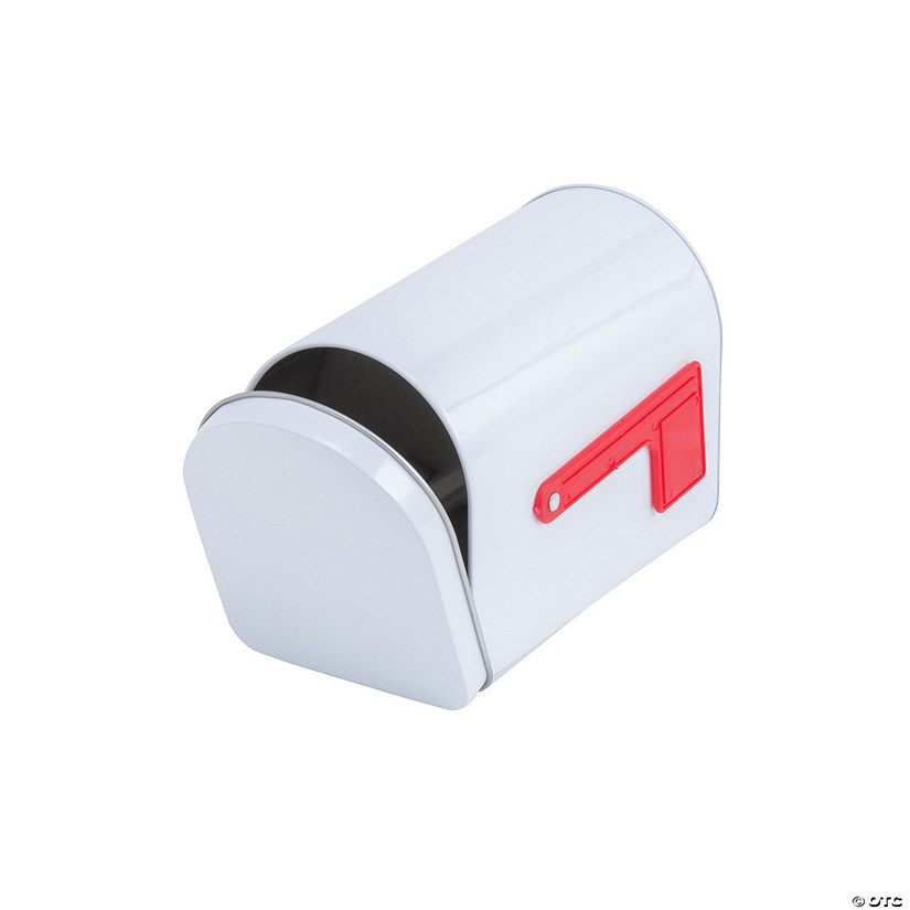 5" x 3" x 3 3/4" Mini White Metal Mailbox Craft Activity Image