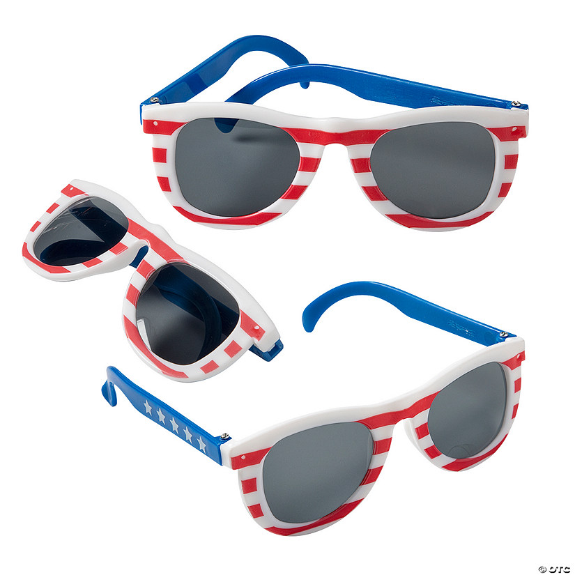 5" x 4 1/2" Kids Patriotic Plastic Novelty Sunglasses &#8211; 12 Pc. Image
