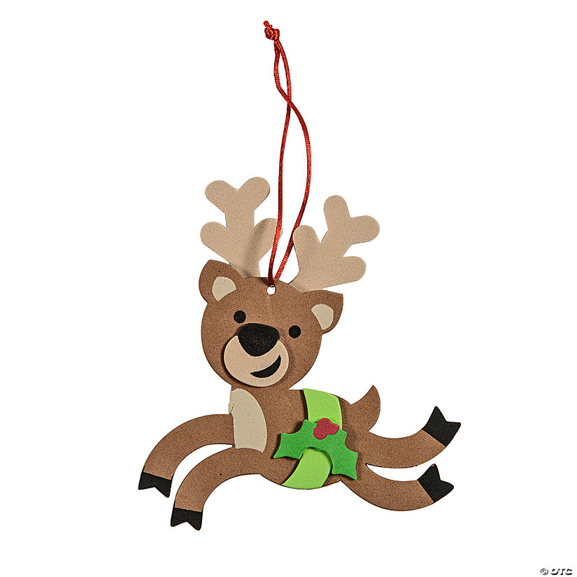 5" x 4 1/2" Prancing Reindeer Christmas Ornament Craft Kit - Makes 12 Image