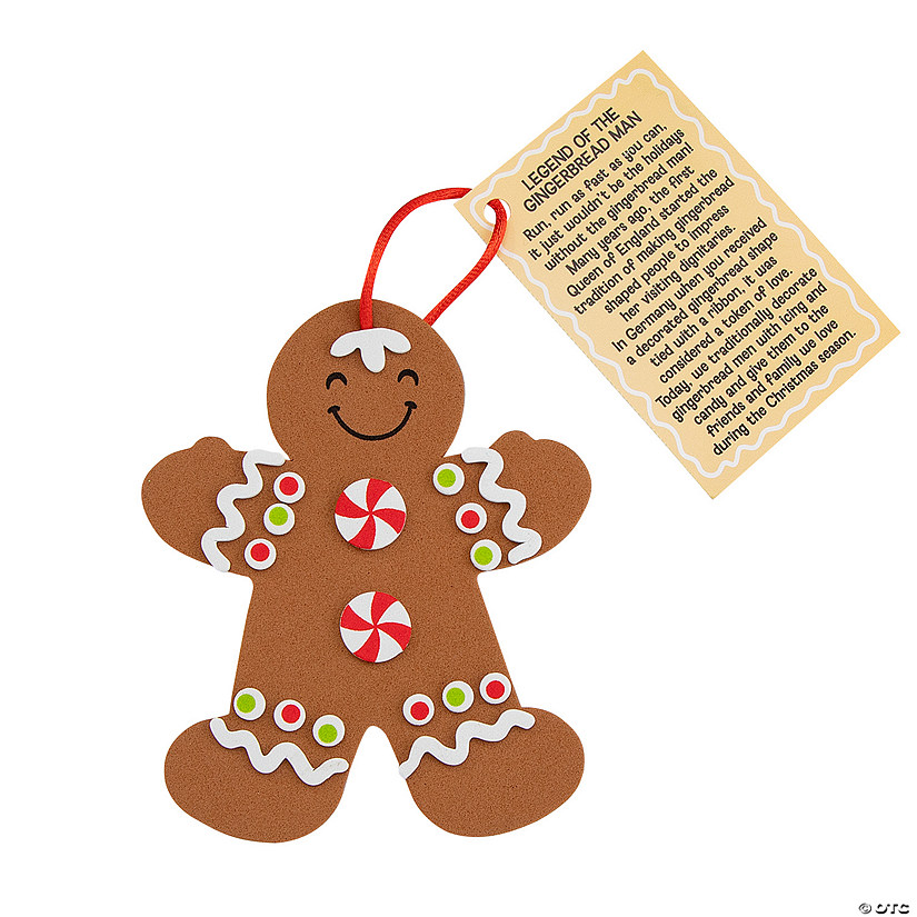 5" x 4 1/4" Legend of the Gingerbread Man Christmas Ornament Craft Kit - Makes 12 Image